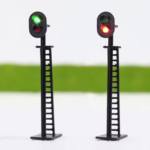 5pcs Model Railway 2-Light HO Scale 1:87 Block Signal Green Over Red 6cm 12V JTD03