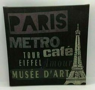 Paris IKEA Travel Plaques Black Purple Eiffel Tower 掛畫 無框畫