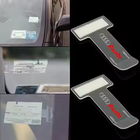 for AUDI Car Receipt Clip Invoice Certificate Temporary Parking Card Ticket Holder SLINE Q5 Q3 Q2 A3