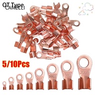 CAMELLI 5/10Pcs OT Cable Connector Kit, 10A-400A Copper OT Wire Nose Terminal Crimp, Non-Insulated B