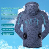 Summer Outdoor Fan Jacket with Fan Cooling and Fan Sunscreen Clothes Air Conditioning Clothes High W