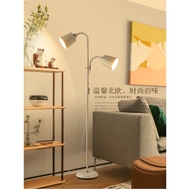 European-style retro dual-head control floor lamp with 3-color dimming, adjustable upright lamp for 