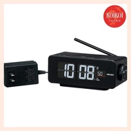 Seiko clock desk clock black Main body size: 7.2×16.8×9.6cm Radio wave Digital AC type Color LCD Series C3 FLIP DL213K