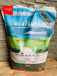 CozieCat 5L ทรายแมวภูเขาไฟ กลิ่น เฟรชแอร์ ฝุ่นน้อย จับตัวเป็นก้อนไว ทรายแมวภูเขาไฟ ทรายแมว ทรายแมวรา