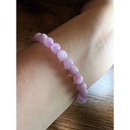 Light purple and pink Kunzite stone bracelet with round beads 6.2 mm_Jade_PU 4u nature_love and love