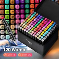 Toddi Dual Side Fine Art Brush Art Marker Set 120 Colors - CY-006