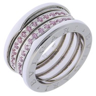 【日本直送】BVLGARI B-zero1 11.5 號 戒指 寶格麗 B.zero1 四環戒 18K 白 K 金×薔薇石 約 13.3g женские【二手】