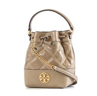 Tory Burch WILLA Mini 菱格紋水桶包 — 杏仁色