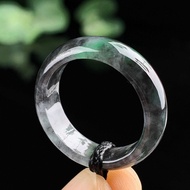 Natural Jade Ring Black Chicken Ring Jade Unisex Ink Painting Jade Ring Couple Ring Jade Ring
