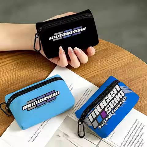 M-Mugen S-Seiki Oxford Cloth Zipper Wallet Multifunctional Hanging Coin Bag For Credit Cards Keys Co