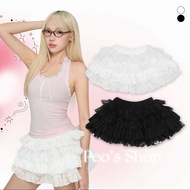 V03/(with inner pants) CV with flared lace, rough lace, (2 colors black/white, with real photos) Peo