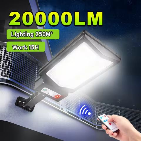 Super Bright Solar Light 20000LM Ultra High Power Outdoor Street Lamp Waterproof With Motion Sensor 