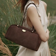 【伸縮提把】麂皮肩背法棍包/可可