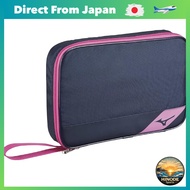 MIZUNO Table Tennis Racket Soft Case 2 83JD1510 87: Navy x Pink for 2 Rackets