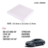 AIR COND FILTER - HD ACCORD 08'/CIVIC 06'/CRV 07'/ODYSSEY 04'-06'/STREAM/INSPIRE/LEGEND (00006)