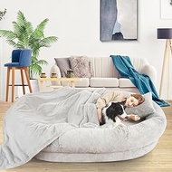 Fvkind Human Dog Bed for Adult with Blanket and Pillow, 71"x51"x12" Washable Orthopedic Human Size D