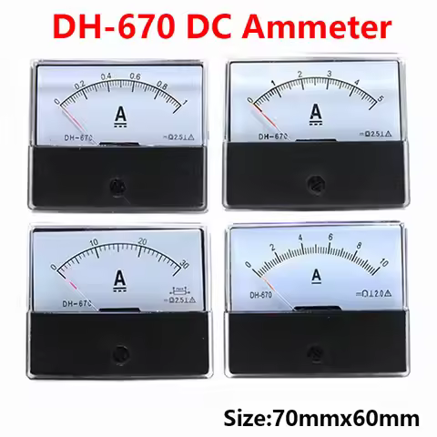 Anlog Amp Meter DH-670 DC Ammeter Gauge Current Meter Panel Ampere Meter Current Tester dc amp meter