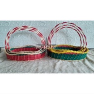 PAKET ISI 6 KERANJANG PARCEL ROTAN MURAH MODEL OMBAK/KERANJANG BUAH/KERANJANG ROTAN HANTARAN SESERAH