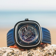 SEVENFRIDAY T3 特殊漸層自動上鍊機械錶-藍/45mm