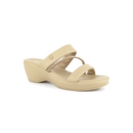 TREND รองเท้าหนัง PU/รองเท้าแตะมีส้น ส้น 6 CM. รุ่น FARIS สี TAUPE | รองเท้าแตะ ผู้หญิง