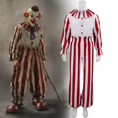 Adult Clown in a Cornfield Suit Halloween Costume Striped Baypen's Mascot 2025 Movie Frendo The Clow