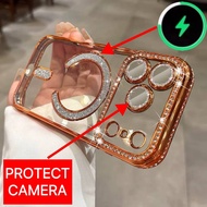 High Quality Diamond Magnetic For i-Phone 17 Pro/ 17 Pro Max Protect Camera Casing