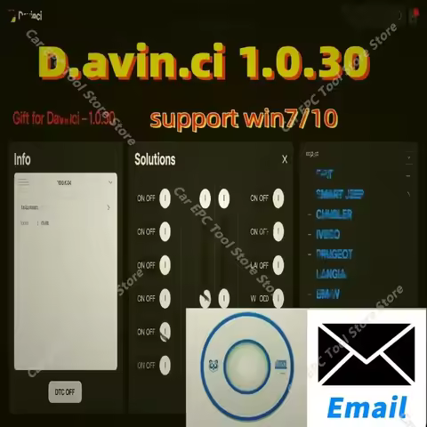 D.avinci 1.0.30 Car Software Support Win 7/10 D.avinci 1.0.28 Work on K.ESS/K.TAG Repair Software Ac