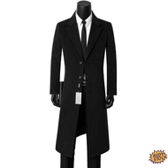 【High Quality】❀ Jaket Lelaki Quality Cotton Men's long trench coat, coat men Shanghai beach trench c