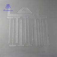 1set Acrylic Book Binding Spacer Tools Cutting Guide Trapezoid L/T-shaped Straight Ruler Clear 60-25