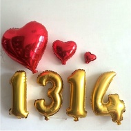 Foil balloon numbers 0-9 / number 0-9 golden foil balloon (3J1) HBL004