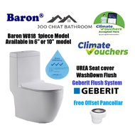 Climate / CDC / SG60 Voucher Baron W818 1piece WC Geberit system Rimless Flushing toilet bowl