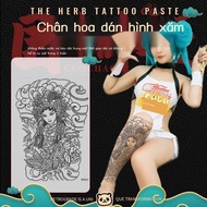 Koi Geisha herbal water tattoo sticker, sexy beauty, waterproof, long lasting