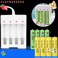 CLEVERHD AA / AAA Battery Charger Universal Rechargeable 4 Slot USB Battery Charger