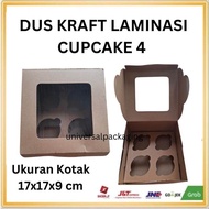 [ 10 PCS ] Dos KRAFT LAMINASI CUPCAKE 4 Tinggi 9 CM | Dos Kotak Hampers Cupcake Inner