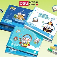 Vở Vẽ Học Sinh Tập Tô Màu Cho Bé A4 Deli - Sổ Tô Màu 60/100 Trang Sổ Vẽ Học Sinh Giấy Dày Mịn Chất L