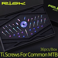 RISK 36pcs Common MTB Road Bike Screw Kit Titanium Alloy Fixing Bolts Stem Cap Exquisite Packaging Ultralight Bike Accessories