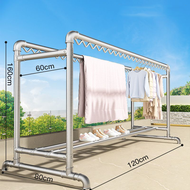 Jemuran Baju Stainless Kuat Besar Jemuran Baju Besi Gantungan Baju Berdiri Besar 220*80*160cm