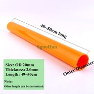[op042] 2pcs OD 20~50mm Orange PVC Pipe Aquarium Fish Tank Pipe Home Garden DIY Shelf Tube Irrigatio