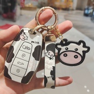 Proton X50/X70 Key Cover TPU Material Cartoon Cow Car Key Sleeve Keychain