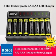 HOMIEE 8 Slot LCD AAA Rechargeable Battery Charger Independent NIMH AA Pengecas Bateri
