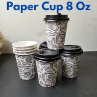 Paper Cup Coffee 8 Oz + Lid Paper Cup Tea Cup 8oz 50pc
