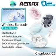 Remax Clearbuds C2 ENC Wireless Earbuds Call Noise Cancellation Earphone ENC Headphone Remax Bluetoo