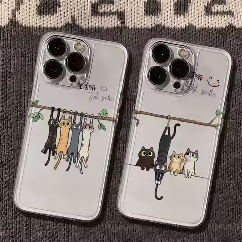 Funny Hanging Cat Phone Case for VIVO Y400 Y100 Y78 Y77 Y76 Y75 Y73 Y55S Y36 Y35 V60 V70 V50 Lite V4