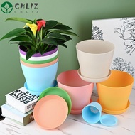 CHLIZ Flowerpots with Tray Home&amp;Living Resin Plastic Gardening Tools Multicolor for Succulent Pots Tray