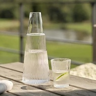 【Stelton】 線條玻璃水瓶1L-附水杯