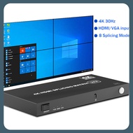 4K HDMI 2X2ตัวควบคุมวิดีโอติดผนัง1X3 1X4 2X2 3X1 4X1 HDMI VGA Video ตัวประมวลผลต่อเข้า Splicer 4 HDM