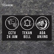 AMS - Acrylic Sign Press Bell CCTV 24 Hours Beware of Dogs Acrylic Signage NX156
