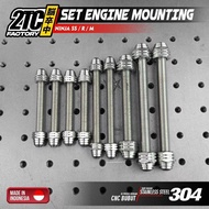 ENGINE MOUNTING BOLT SET UPPER AND BOTTOM NINJA R SS M STAINLESS STEEL ANTI-RUST BY 2TC FACTORY