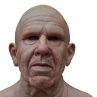 Halloween Supplies: Realistic Latex Mask Overhead Halloween Old Man Mask Fancy Dress Accessory Bald 