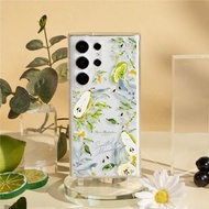 Meow Illustration梨檸晨露晶石透明防摔SAMSUNG繩掛手機殼